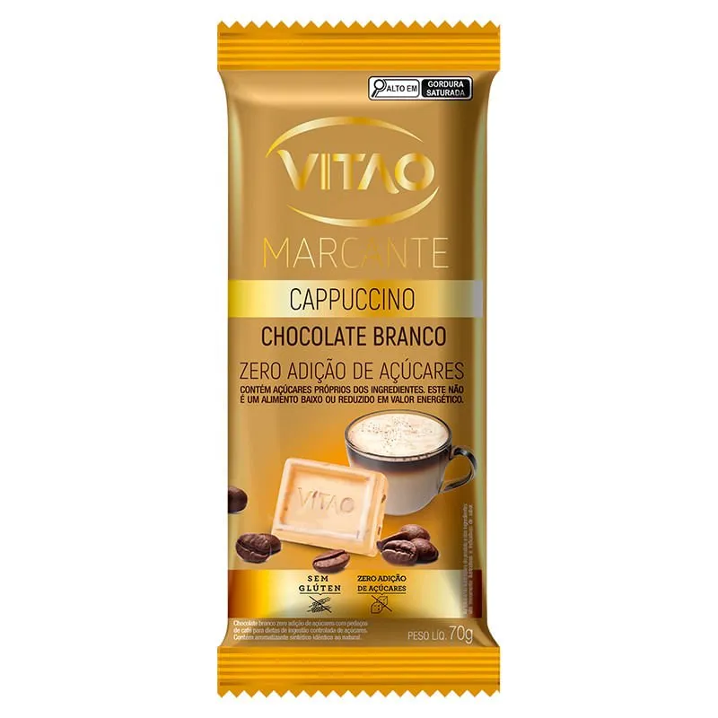 Vitao Chocolate Branco Capuccino Zero Açúcar 70g