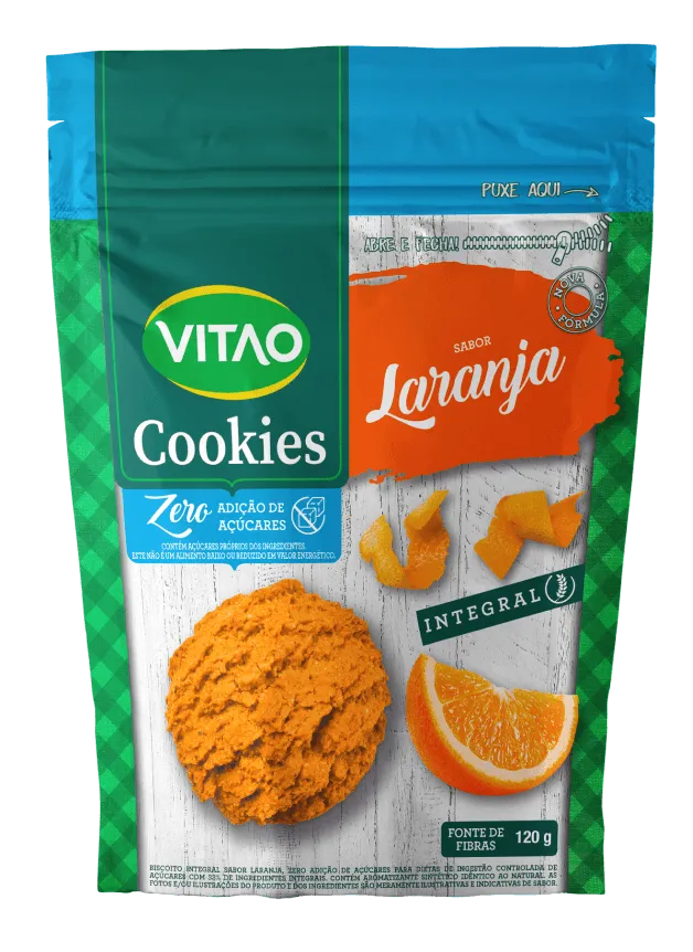 Vitao Cookies Integral Laranja 120g