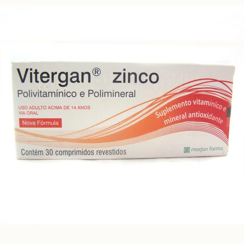 Vitergan Zinco C/ 30 Comprimidos