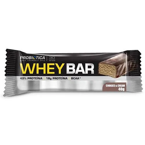 Whey Bar Probiótica Sabor Cookies e Cream 40g