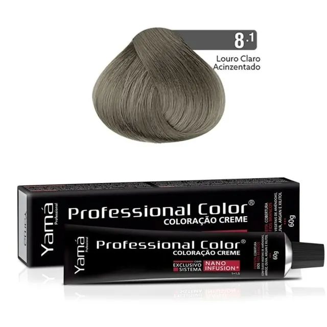 Coloração Professional Color Nano Infusion 8.1 Louro Claro Acinzentado Yamá