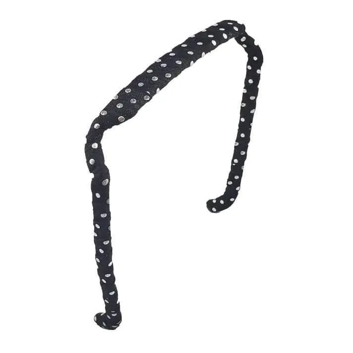 Zazzy Bandz Silver Polka Dots on Black